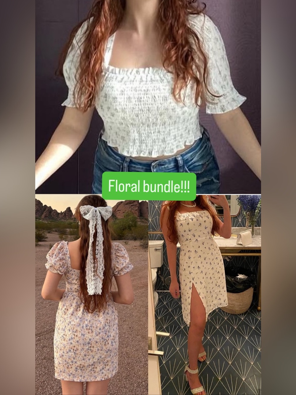 Floral Bundle women’s 2 dresses 1 top